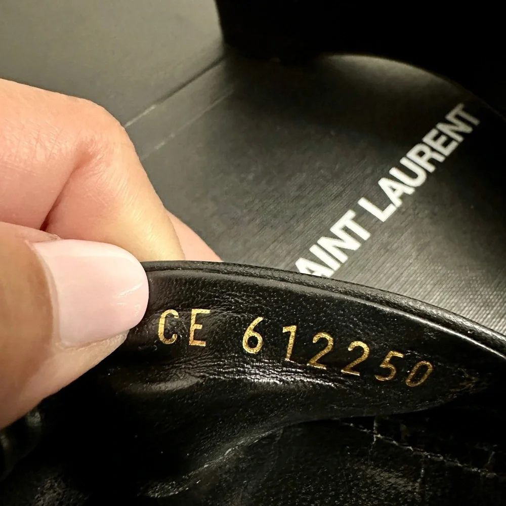 Saint Laurent (Lila 85 Leather Wedge Sandals) - Picture 4 of 9
